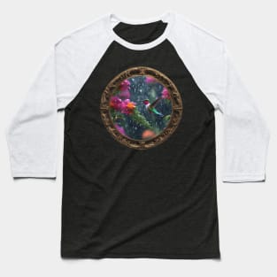 Framed Hummingbird 002 Baseball T-Shirt